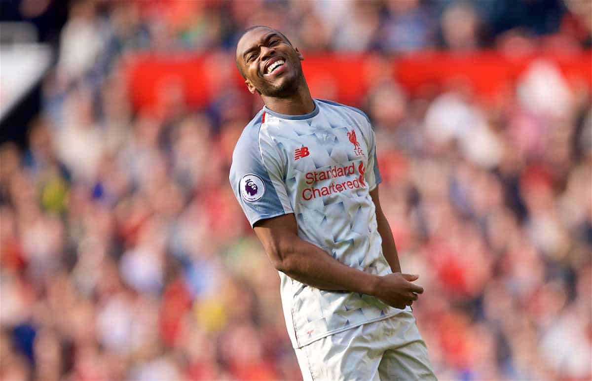 MANCHESTER, ENGLAND - Sunday, February 24, 2019: Liverpool's Daniel Sturridge during the FA Premier League match between Manchester United FC and Liverpool FC at Old Trafford. (Pic by David Rawcliffe/Propaganda)