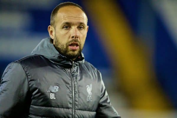 BURY, ENGLAND - Wednesday, March 6, 2019: Liverpool's Under-18 manager Barry Lewtas before the FA Youth Cup Quarter-Final match between Bury FC and Liverpool FC at Gigg Lane. (Pic by David Rawcliffe/Propaganda)