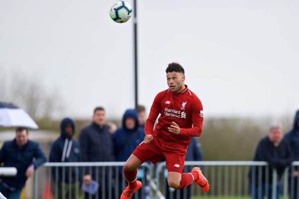 DERBY, ENGLAND - Friday, March 8, 2019: Liverpool's Alex Oxlade-Chamberlain during the FA Premier League 2 Division 1 match between Derby County FC Under-23's and Liverpool FC Under-23's at the Derby County FC Training Centre. (Pic by David Rawcliffe/Propaganda)