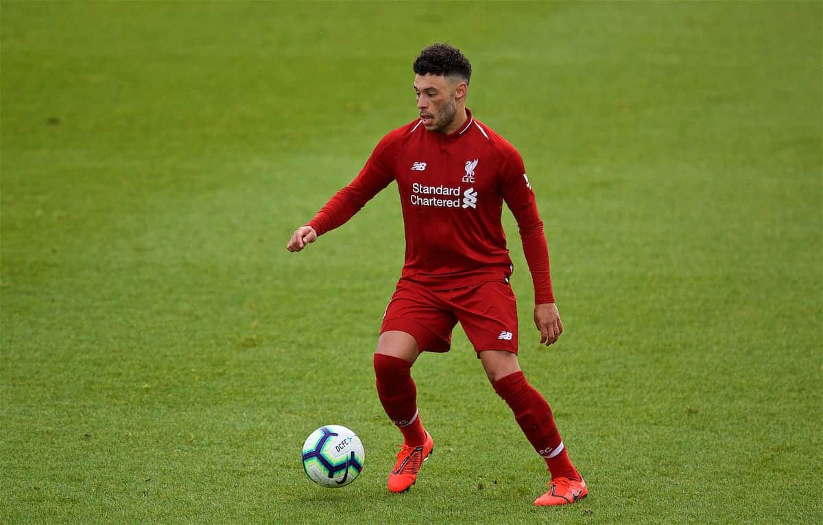 DERBY, ENGLAND - Friday, March 8, 2019: Liverpool's Alex Oxlade-Chamberlain during the FA Premier League 2 Division 1 match between Derby County FC Under-23's and Liverpool FC Under-23's at the Derby County FC Training Centre. (Pic by David Rawcliffe/Propaganda)