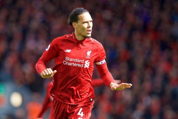 LIVERPOOL, ENGLAND - Saturday, March 9, 2019: Liverpool's Virgil van Dijk during the FA Premier League match between Liverpool FC and Burnley FC at Anfield. (Pic by David Rawcliffe/Propaganda)