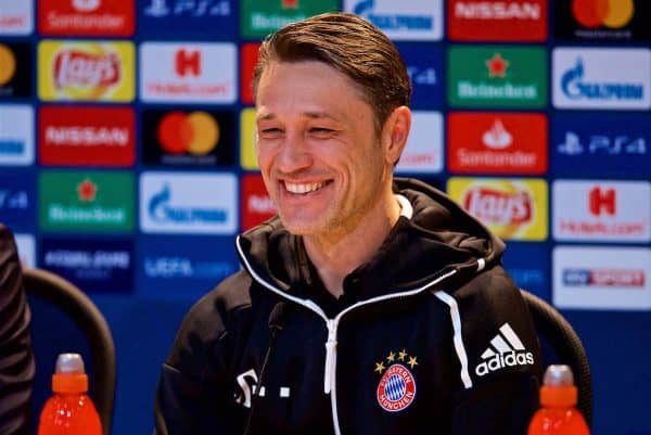 MUNICH, GERMANY - Tuesday, March 12, 2019: FC Bayern Munich's head coach Niko Kova? during a press conference ahead of the UEFA Champions League Round of 16 2nd Leg match between FC Bayern München and Liverpool FC at the Allianz Arena. (Pic by David Rawcliffe/Propaganda)