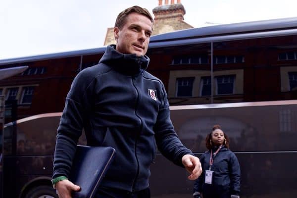 LONDON, ENGLAND - Sunday, March 17, 2019: Fulham's caretaker manager Scott Parker arrives before the FA Premier League match between Fulham FC and Liverpool FC at Craven Cottage. (Pic by David Rawcliffe/Propaganda)