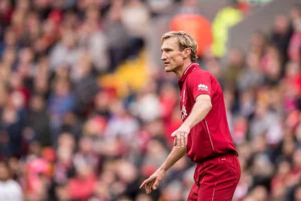 LIVERPOOL, ENGLAND - Saturday, March 23, 2019: Liverpool's Sammy Hyypia during the LFC Foundation charity match between Liverpool FC Legends and Milan Glorie at Anfield. (Pic by Paul Greenwood/Propaganda)