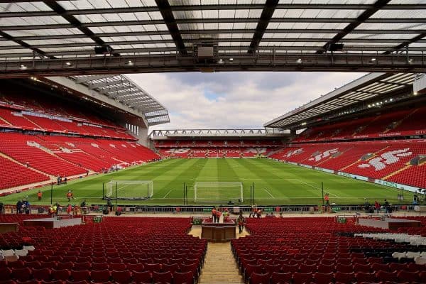 LIVERPOOL, ENGLAND - Sunday, March 31, 2019: A general view of Anfield from the Spion Kop before the FA Premier League match between Liverpool FC and Tottenham Hotspur FC at Anfield. (Pic by David Rawcliffe/Propaganda)