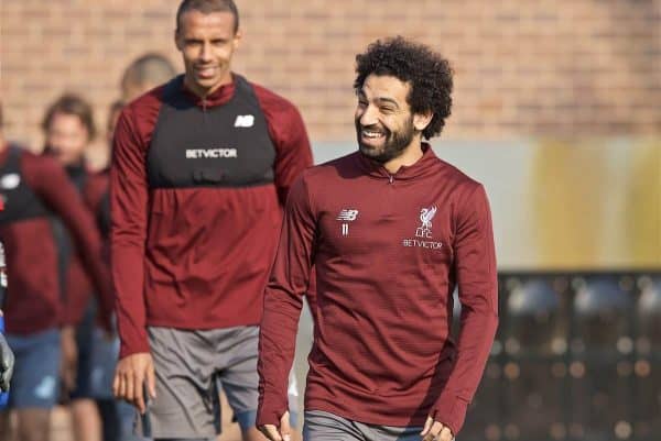 LIVERPOOL, ENGLAND - Monday, April 8, 2019: Liverpool's Mohamed Salah during a training session at Melwood Training Ground ahead of the UEFA Champions League Quarter-Final 1st Leg match between Liverpool FC and FC Porto. (Pic by David Rawcliffe/Propaganda)