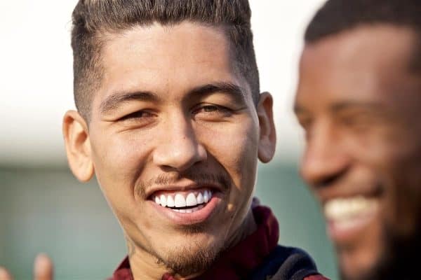 LIVERPOOL, ENGLAND - Monday, April 8, 2019: Liverpool's Roberto Firmino during a training session at Melwood Training Ground ahead of the UEFA Champions League Quarter-Final 1st Leg match between Liverpool FC and FC Porto. (Pic by David Rawcliffe/Propaganda)