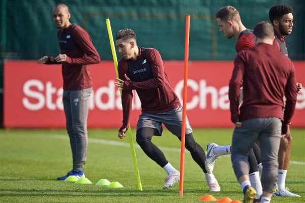 LIVERPOOL, ENGLAND - Monday, April 8, 2019: Liverpool's Roberto Firmino during a training session at Melwood Training Ground ahead of the UEFA Champions League Quarter-Final 1st Leg match between Liverpool FC and FC Porto. (Pic by David Rawcliffe/Propaganda)