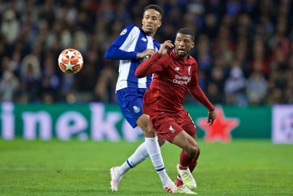 PORTO, PORTUGAL - Wednesday, April 17, 2019: Liverpool's Georginio Wijnaldum during the UEFA Champions League Quarter-Final 2nd Leg match between FC Porto and Liverpool FC at Est·dio do Drag„o. (Pic by David Rawcliffe/Propaganda)