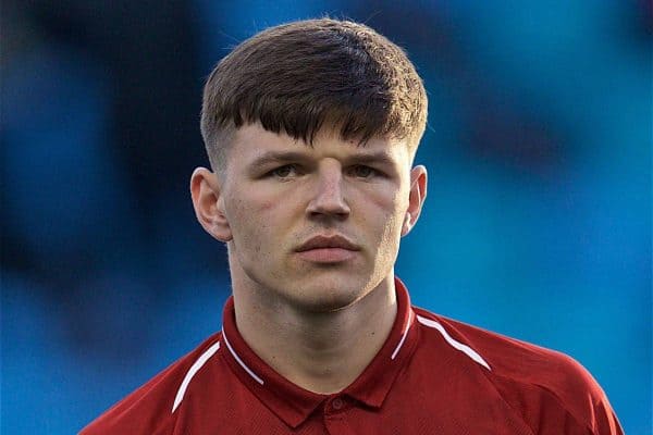 MANCHESTER, ENGLAND - Thursday, April 25, 2019: Liverpool's Bobby Duncan before the FA Youth Cup Final match between Manchester City FC and Liverpool FC at the Academy Stadium. (Pic by David Rawcliffe/Propaganda)