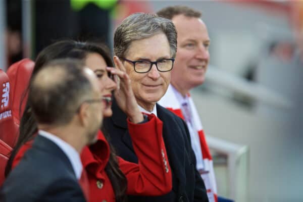 LIVERPOOL, ENGLAND - Friday, April 26, 2019: Liverpool's owner John W. Henry during the FA Premier League match between Liverpool FC and Huddersfield Town AFC at Anfield. (Pic by David Rawcliffe/Propaganda)