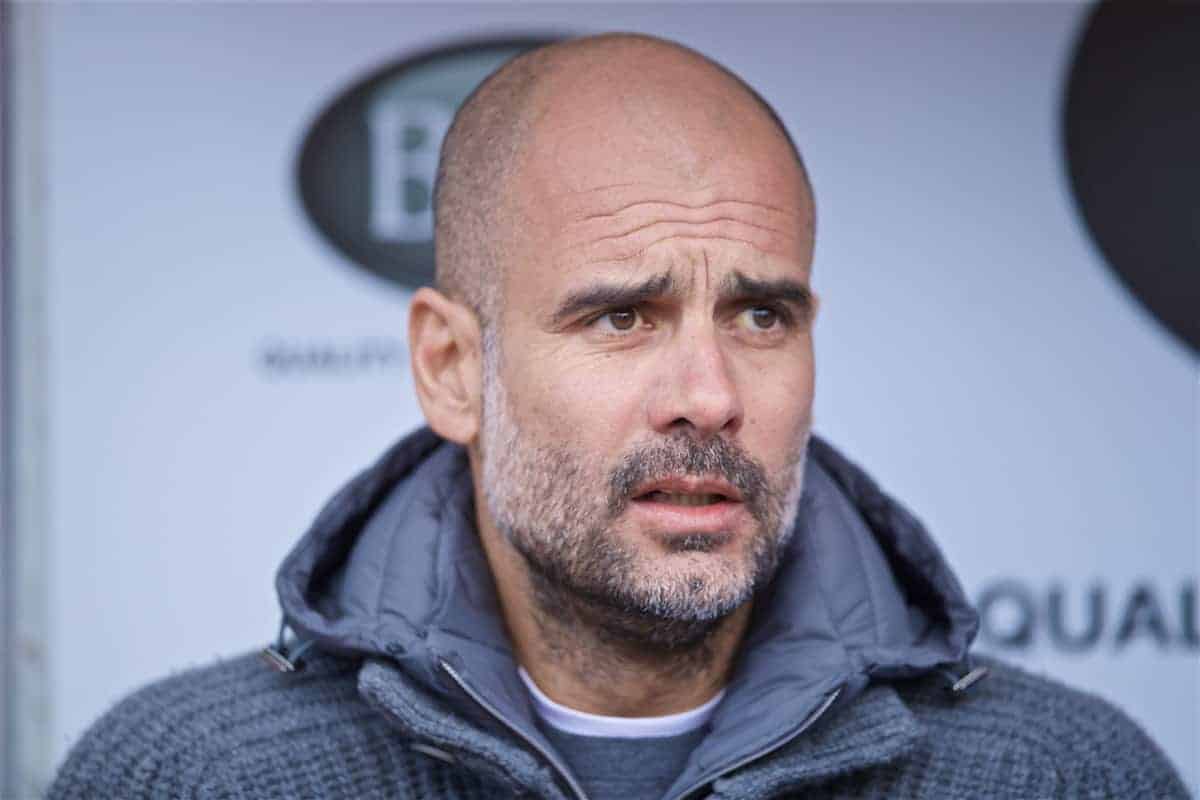 BURNLEY, ENGLAND - Sunday, April 28, 2019: Manchester City's manager Pep Guardiola before the FA Premier League match between Burnley FC and Manchester City FC at Turf Moor. (Pic by David Rawcliffe/Propaganda)