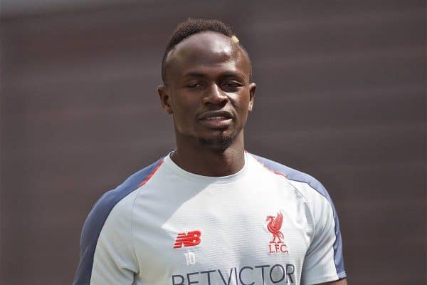 LIVERPOOL, ENGLAND - Tuesday, April 30, 2019: Liverpool's Sadio Mane during a training session at Melwood Training Ground ahead of the UEFA Champions League Semi-Final 1st Leg match between FC Barcelona and Liverpool FC. (Pic by Laura Malkin/Propaganda)