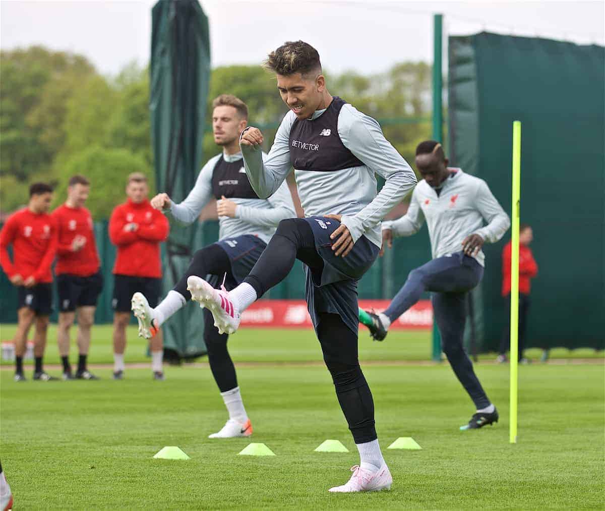 LIVERPOOL, ENGLAND - Tuesday, April 30, 2019: Liverpool's Roberto Firmino during a training session at Melwood Training Ground ahead of the UEFA Champions League Semi-Final 1st Leg match between FC Barcelona and Liverpool FC. (Pic by Laura Malkin/Propaganda)