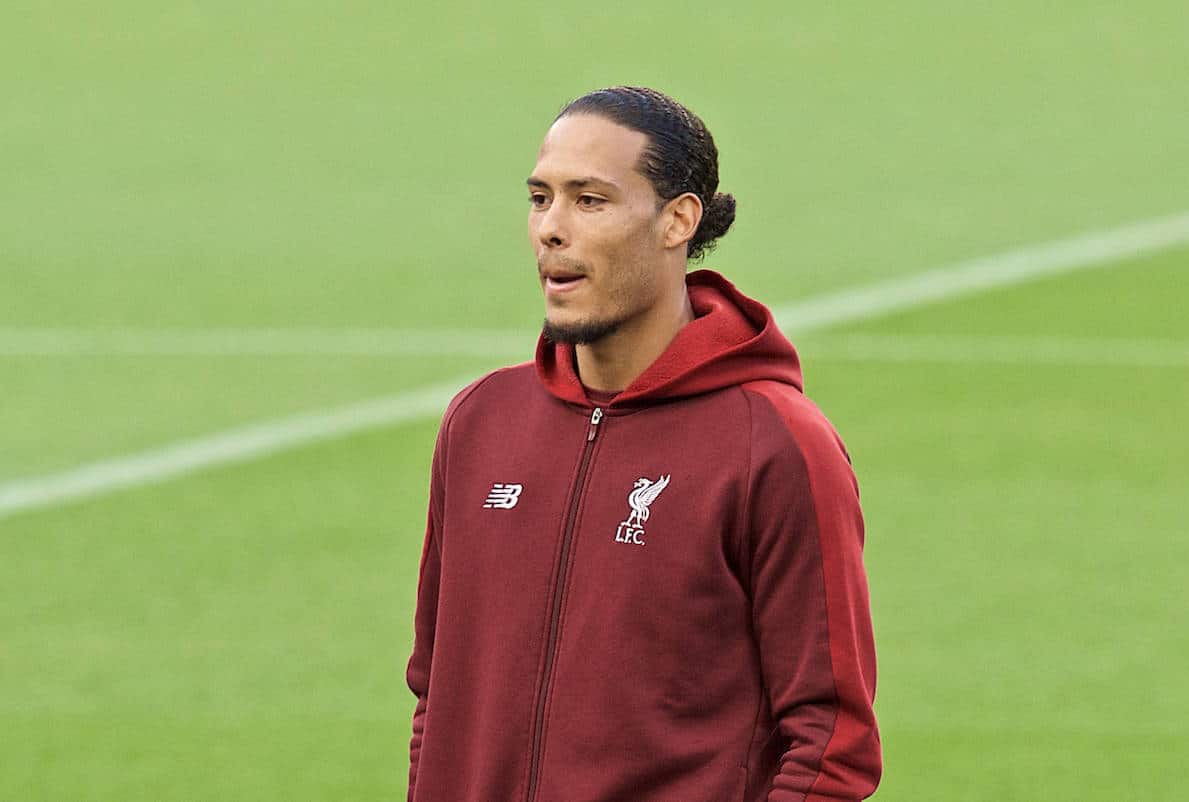 BARCELONA, SPAIN - Tuesday, April 30, 2019: Liverpool's Virgil van Dijk during a walk around the pitch ahead of the UEFA Champions League Semi-Final 1st Leg match between FC Barcelona and Liverpool FC at the Camp Nou. (Pic by David Rawcliffe/Propaganda)