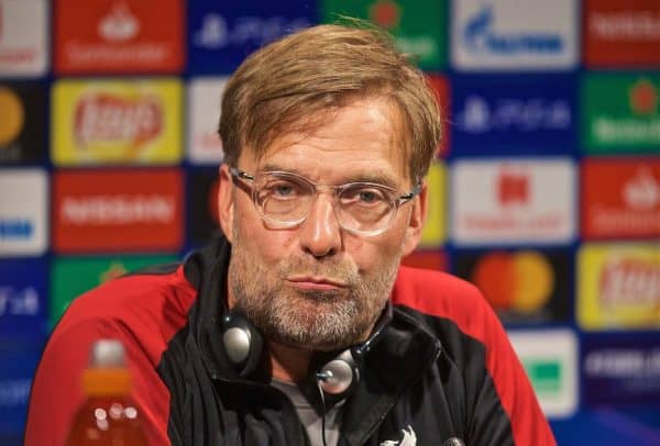 BARCELONA, SPAIN - Tuesday, April 30, 2019: Liverpool's manager Jürgen Klopp during a press conference ahead of the UEFA Champions League Semi-Final 1st Leg match between FC Barcelona and Liverpool FC at the Camp Nou. (Pic by David Rawcliffe/Propaganda)