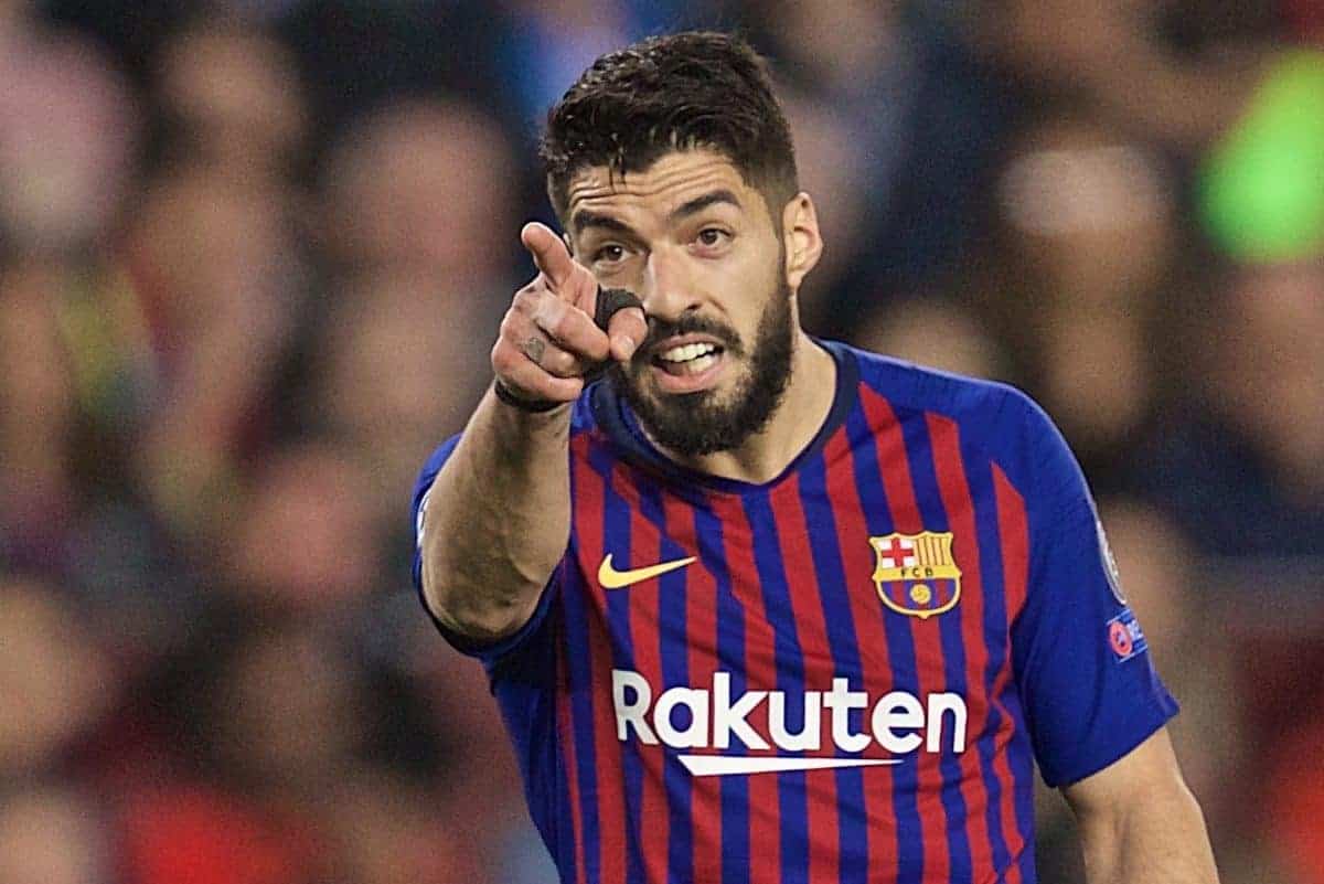 BARCELONA, SPAIN - Wednesday, May 1, 2019: FC Barcelona's Luis Suárez during the UEFA Champions League Semi-Final 1st Leg match between FC Barcelona and Liverpool FC at the Camp Nou. (Pic by David Rawcliffe/Propaganda)