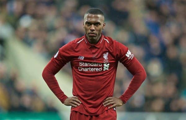 NEWCASTLE-UPON-TYNE, ENGLAND - Saturday, May 4, 2019: Liverpool's Daniel Sturridge during the FA Premier League match between Newcastle United FC and Liverpool FC at St. James' Park. (Pic by David Rawcliffe/Propaganda)