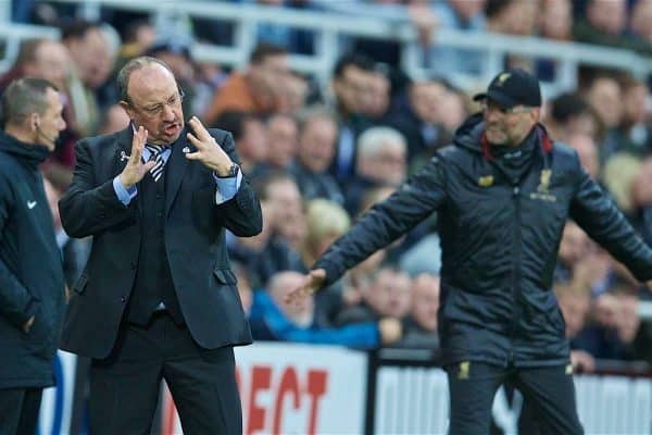 NEWCASTLE-UPON-TYNE, ENGLAND - Saturday, May 4, 2019: Newcastle United's manager Rafael Benitez reacts during the FA Premier League match between Newcastle United FC and Liverpool FC at St. James' Park. (Pic by David Rawcliffe/Propaganda)