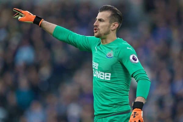 NEWCASTLE-UPON-TYNE, ENGLAND - Saturday, May 4, 2019: Newcastle United's goalkeeper Martin Dúbravka reacts during the FA Premier League match between Newcastle United FC and Liverpool FC at St. James' Park. (Pic by David Rawcliffe/Propaganda)