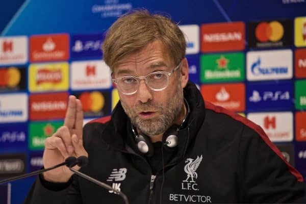 LIVERPOOL, ENGLAND - Monday, May 6, 2019: Liverpool's manager Jürgen Klopp during a press conference ahead of the UEFA Champions League Semi-Final 2nd Leg match between Liverpool FC and FC Barcelona at Anfield. (Pic by David Rawcliffe/Propaganda)