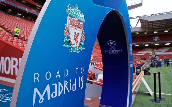 Champions League, crest, Anfield, general (Pic by David Rawcliffe/Propaganda)