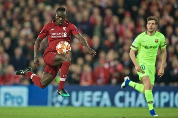 LIVERPOOL, ENGLAND - Tuesday, May 7, 2019: Liverpool's Sadio Mane during the UEFA Champions League Semi-Final 2nd Leg match between Liverpool FC and FC Barcelona at Anfield. (Pic by David Rawcliffe/Propaganda)