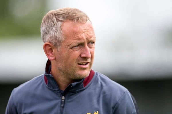 NUNEATON, ENGLAND - Saturday, July 29, 2017: Liverpool's Under 23's manager Neil Critchley during a pre-season friendly between Liverpool and Coventry City at the Liberty Way Stadium. (Pic by Paul Greenwood/Propaganda)