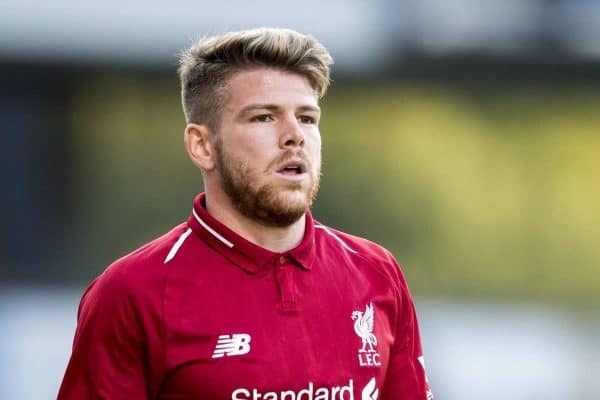 BLACKBURN, ENGLAND - Thursday, July 19, 2018: Liverpool's Alberto Moreno during a preseason friendly match between Blackburn Rovers FC and Liverpool FC at Ewood Park. (Pic by Paul Greenwood/Propaganda)