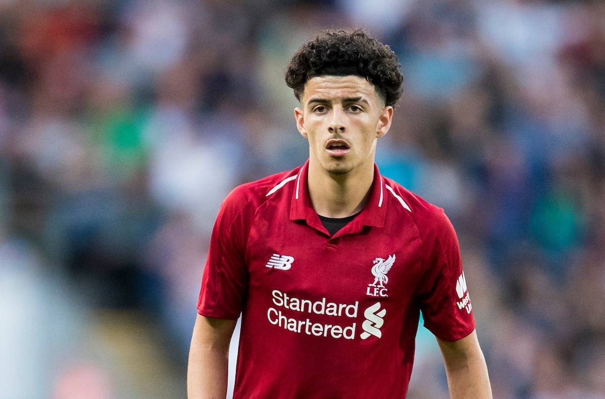 BLACKBURN, ENGLAND - Thursday, July 19, 2018: Liverpool's Curtis Jones during a preseason friendly match between Blackburn Rovers FC and Liverpool FC at Ewood Park. (Pic by Paul Greenwood/Propaganda)