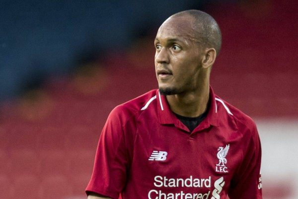 BLACKBURN, ENGLAND - Thursday, July 19, 2018: Liverpool's Fabio Henrique Tavares 'Fabinho' during a preseason friendly match between Blackburn Rovers FC and Liverpool FC at Ewood Park. (Pic by Paul Greenwood/Propaganda)