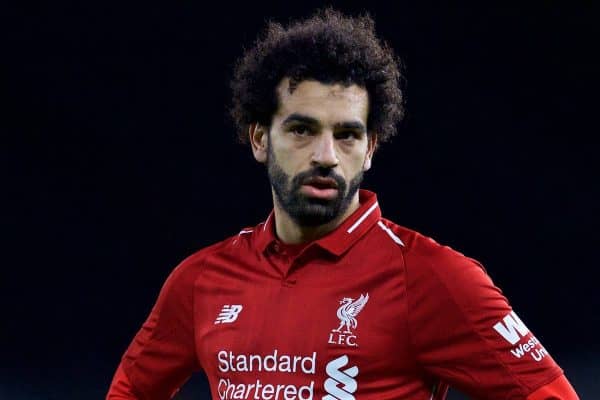 WOLVERHAMPTON, ENGLAND - Monday, January 7, 2019: Liverpool's Mohamed Salah looks dejected during the FA Cup 3rd Round match between Wolverhampton Wanderers FC and Liverpool FC at Molineux Stadium. Wolverhampton Wanderers won 2-1. (Pic by David Rawcliffe/Propaganda)