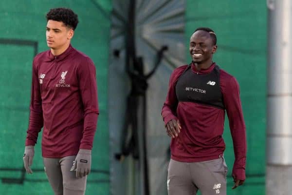 LIVERPOOL, ENGLAND - Monday, February 18, 2019: Liverpool's Sadio Mane during a training session at Melwood ahead of the UEFA Champions League Round of 16 1st Leg match between Liverpool FC and FC Bayern München. (Pic by Paul Greenwood/Propaganda)