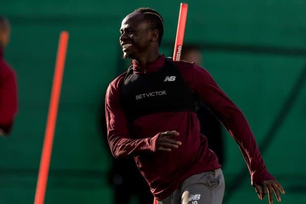 LIVERPOOL, ENGLAND - Monday, February 18, 2019: Liverpool's Sadio Mane during a training session at Melwood ahead of the UEFA Champions League Round of 16 1st Leg match between Liverpool FC and FC Bayern München. (Pic by Paul Greenwood/Propaganda)