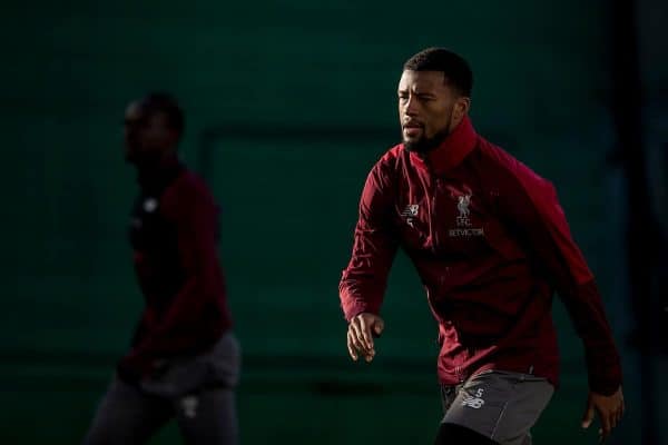 LIVERPOOL, ENGLAND - Monday, February 18, 2019: Liverpool's Georginio Wijnaldum during a training session at Melwood ahead of the UEFA Champions League Round of 16 1st Leg match between Liverpool FC and FC Bayern München. (Pic by Paul Greenwood/Propaganda)