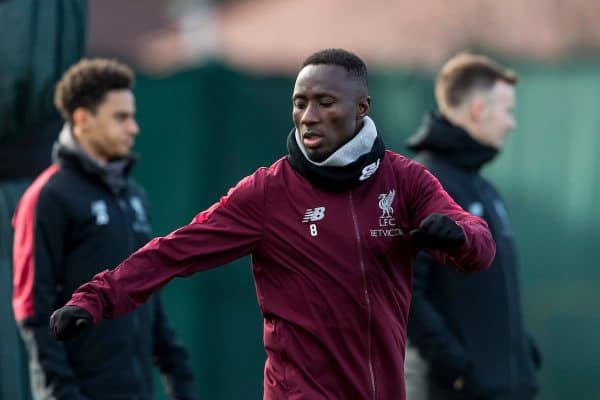 LIVERPOOL, ENGLAND - Monday, February 18, 2019: Liverpool's Naby Keita during a training session at Melwood ahead of the UEFA Champions League Round of 16 1st Leg match between Liverpool FC and FC Bayern München. (Pic by Paul Greenwood/Propaganda)