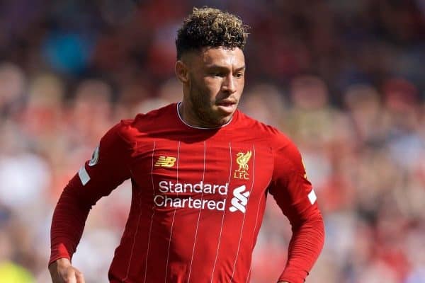 LIVERPOOL, ENGLAND - Saturday, September 14, 2019: Liverpool's Alex Oxlade-Chamberlain during the FA Premier League match between Liverpool FC and Newcastle United FC at Anfield. (Pic by David Rawcliffe/Propaganda)