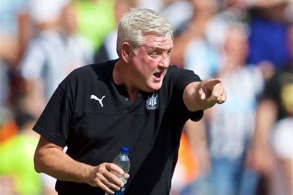 LIVERPOOL, ENGLAND - Saturday, September 14, 2019: Newcastle United's manager Steve Bruce during the FA Premier League match between Liverpool FC and Newcastle United FC at Anfield. (Pic by David Rawcliffe/Propaganda)