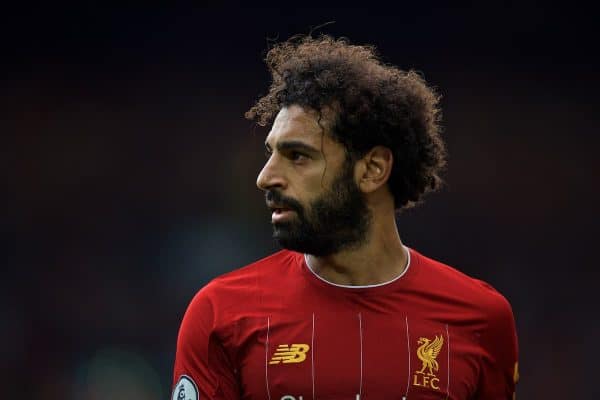 LIVERPOOL, ENGLAND - Saturday, September 14, 2019: Liverpool's Mohamed Salah during the FA Premier League match between Liverpool FC and Newcastle United FC at Anfield. (Pic by David Rawcliffe/Propaganda)