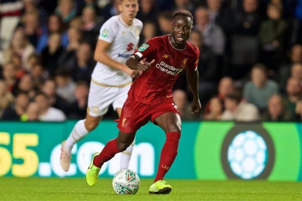 MILTON KEYNES, ENGLAND - Wednesday, September 25, 2019: Liverpool's Naby Keita during the Football League Cup 3rd Round match between MK Dons FC and Liverpool FC at Stadium MK. (Pic by David Rawcliffe/Propaganda)