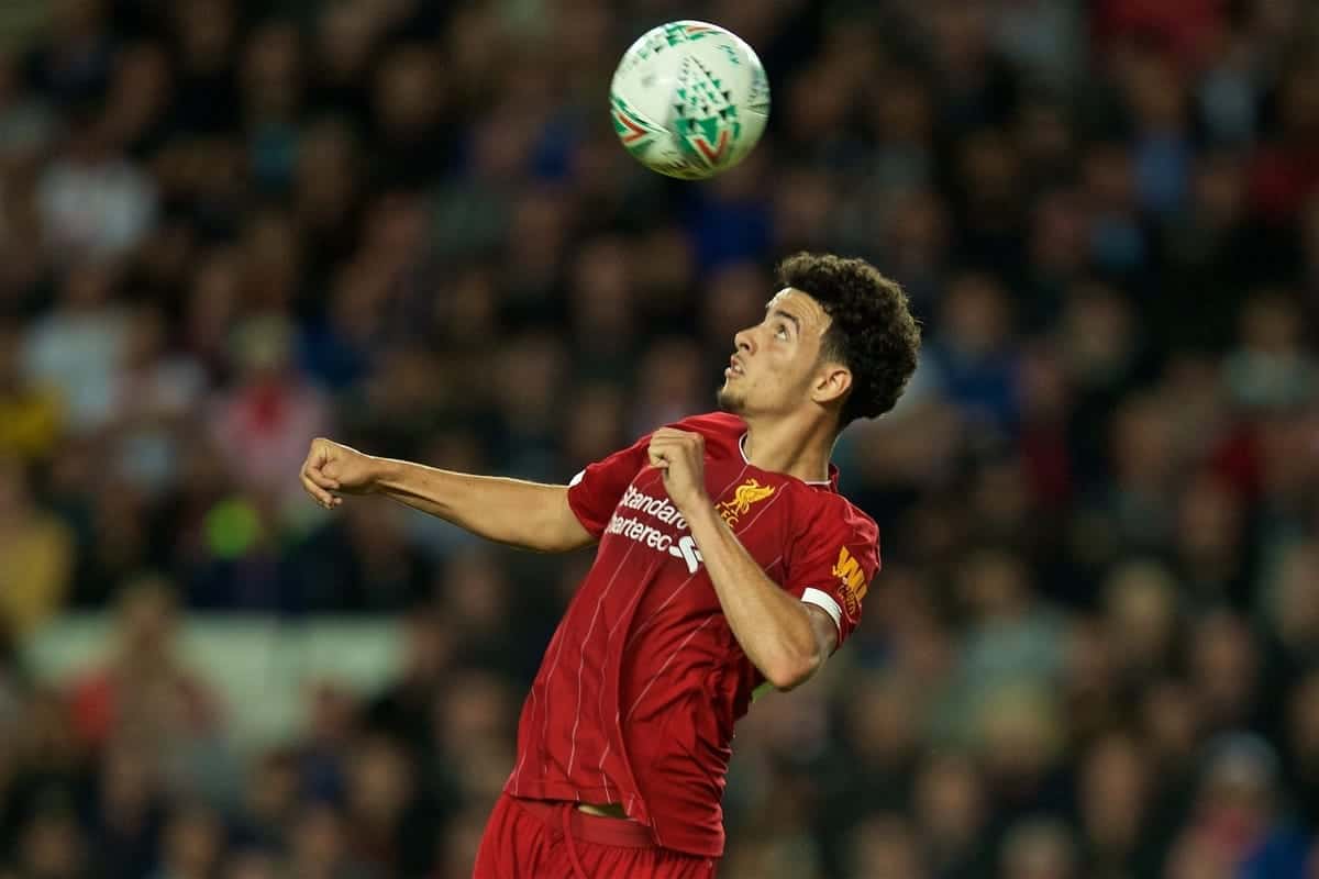 MILTON KEYNES, ENGLAND - Wednesday, September 25, 2019: Liverpool's Curtis Jones during the Football League Cup 3rd Round match between MK Dons FC and Liverpool FC at Stadium MK. (Pic by David Rawcliffe/Propaganda)