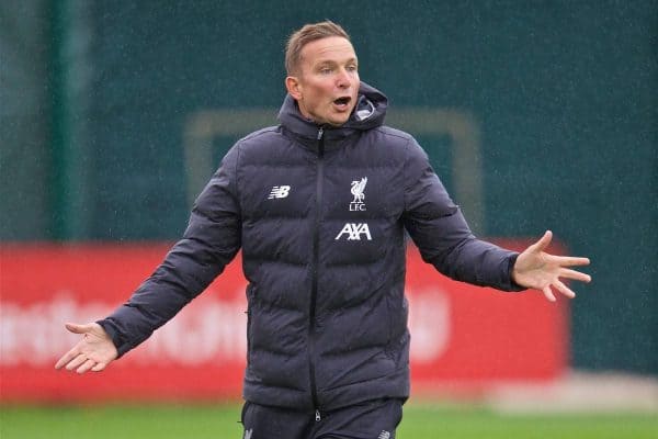 LIVERPOOL, ENGLAND - Tuesday, October 1, 2019: Liverpool's first-team development coach Pepijn Lijnders during a training session at Melwood Training Ground ahead of the UEFA Champions League Group E match between Liverpool FC and FC Salzburg. (Pic by David Rawcliffe/Propaganda)