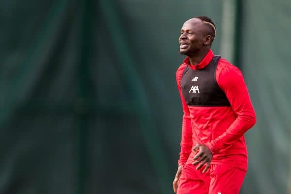 LIVERPOOL, ENGLAND - Tuesday, October 22, 2019: Liverpool's Sadio Mané during a training session at Melwood Training Ground ahead of the UEFA Champions League Group E match between KRC Genk and Liverpool FC. (Pic by Paul Greenwood/Propaganda)