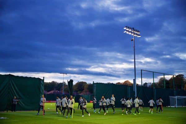 LIVERPOOL, ENGLAND - Monday, November 4, 2019: Liverpool's xxxx during a training session at Melwood Training Ground ahead of the UEFA Champions League Group E match between Liverpool FC and KRC Genk. (Pic by David Rawcliffe/Propaganda)