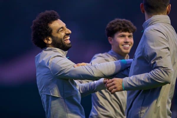 LIVERPOOL, ENGLAND - Monday, November 4, 2019: Liverpool's Mohamed Salah during a training session at Melwood Training Ground ahead of the UEFA Champions League Group E match between Liverpool FC and KRC Genk. (Pic by David Rawcliffe/Propaganda)