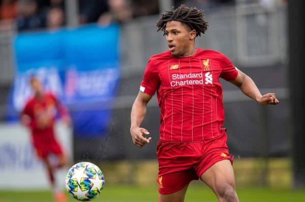 KIRKBY, ENGLAND - Tuesday, November 5, 2019: Liverpool's Yasser Larouci during the UEFA Youth League Group E match between Liverpool FC Under-19's and KRC Genk Under-19's at the Liverpool Academy. (Pic by Laura Malkin/Propaganda)