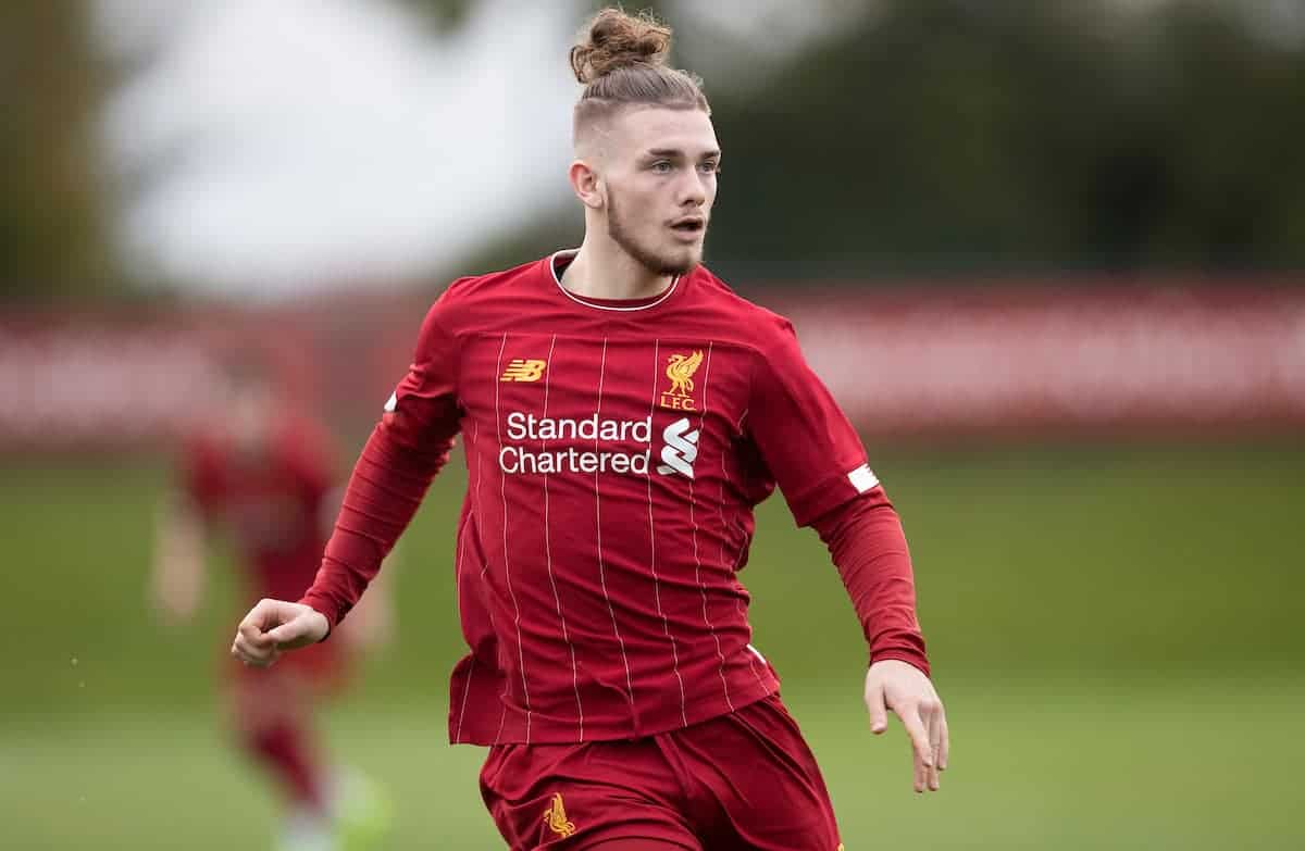 KIRKBY, ENGLAND - Tuesday, November 5, 2019: Liverpool's Harvey Elliott during the UEFA Youth League Group E match between Liverpool FC Under-19's and KRC Genk Under-19's at the Liverpool Academy. (Pic by Laura Malkin/Propaganda)