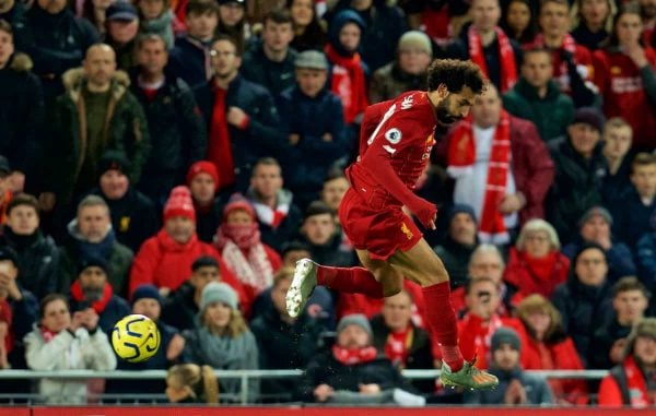 LIVERPOOL, ENGLAND - Sunday, November 10, 2019: Liverpool's Mohamed Salah during the FA Premier League match between Liverpool FC and Manchester City FC at Anfield. (Pic by David Rawcliffe/Propaganda)