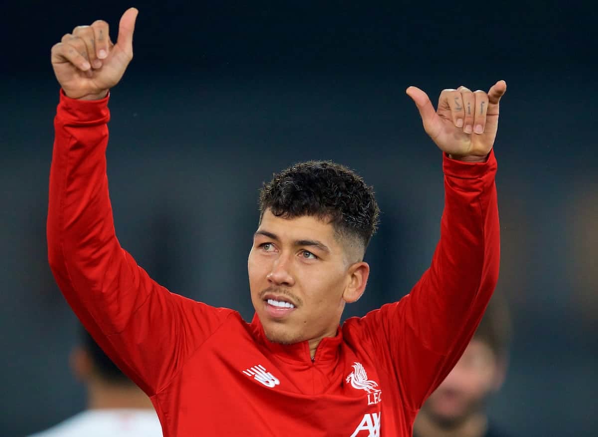 LONDON, ENGLAND - Saturday, November 23, 2019: Liverpool's Roberto Firmino celebrates after the FA Premier League match between Crystal Palace and Liverpool FC at Selhurst Park. Liverpool won 2-1. (Pic by David Rawcliffe/Propaganda)