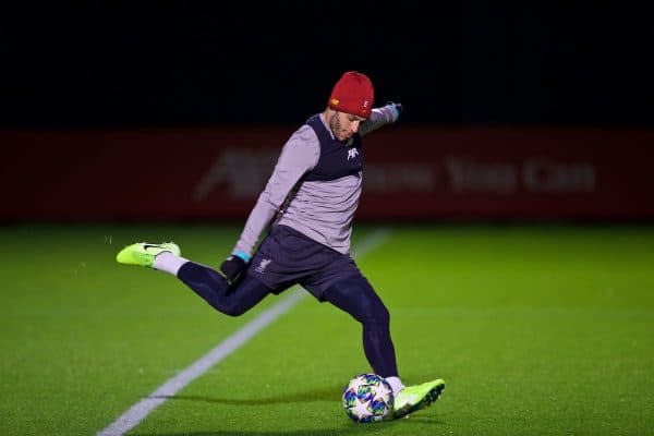 LIVERPOOL, ENGLAND - Tuesday, November 26, 2019: Liverpool's Alex Oxlade-Chamberlain during a training session at Melwood Training Ground ahead of the UEFA Champions League Group E match between Liverpool FC and SSC Napoli. (Pic by David Rawcliffe/Propaganda)